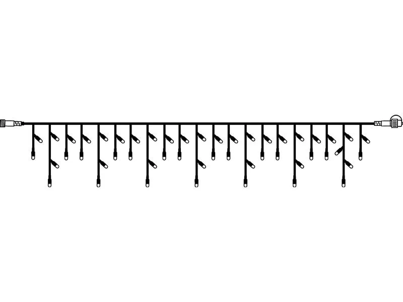 Star Trading System 24 Extra, Icicle, 300 cm x 40 cm Schwarz, Warmweiss