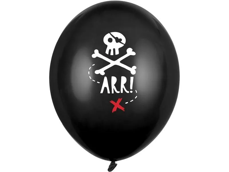 Partydeco Luftballon Piraten 30 cm, 6 Stück, Schwarz Partydeco Luftballon Piraten 30 cm, 6 Stück, Schwarz