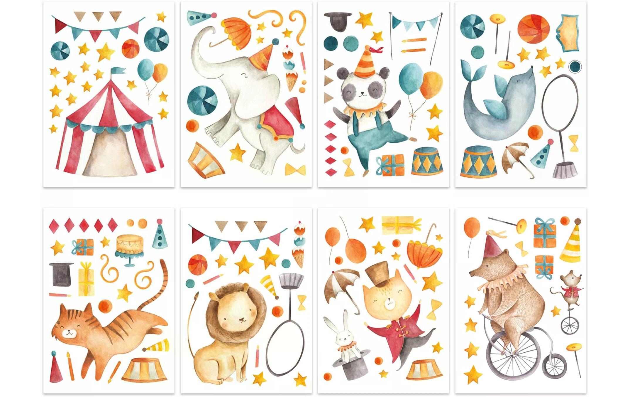 Papierdrachen Wandtattoo-Set Zirkus Papierdrachen Wandtattoo-Set Zirkus