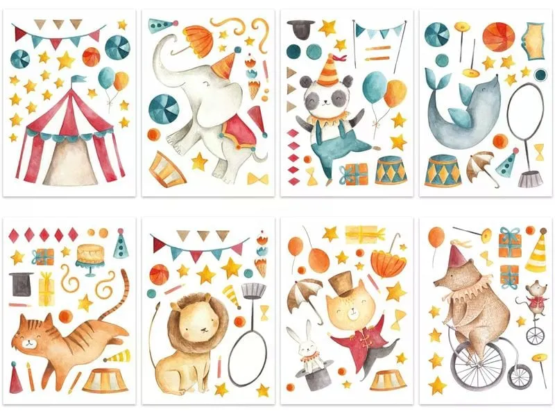Papierdrachen Wandtattoo-Set Zirkus Papierdrachen Wandtattoo-Set Zirkus
