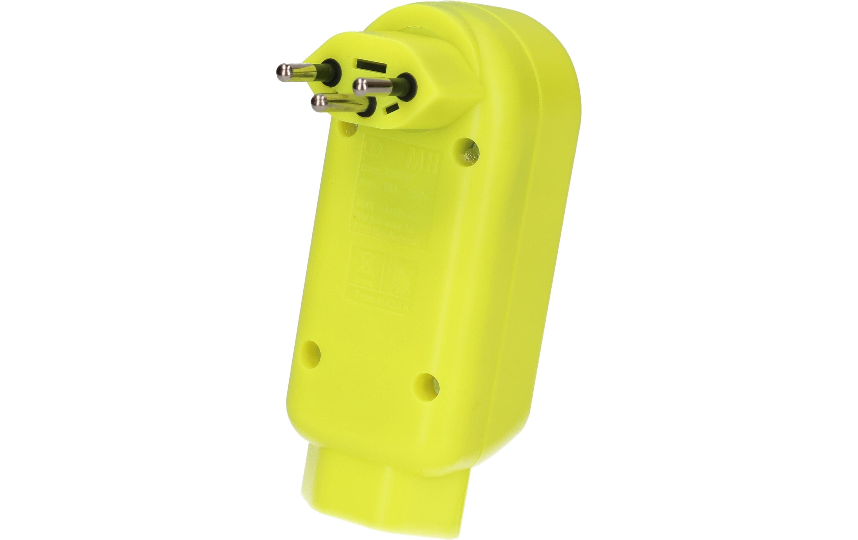 Max Hauri Abzweigstecker ADAPT 2+1x Typ 13 FI-Gelb drehbar BS 2