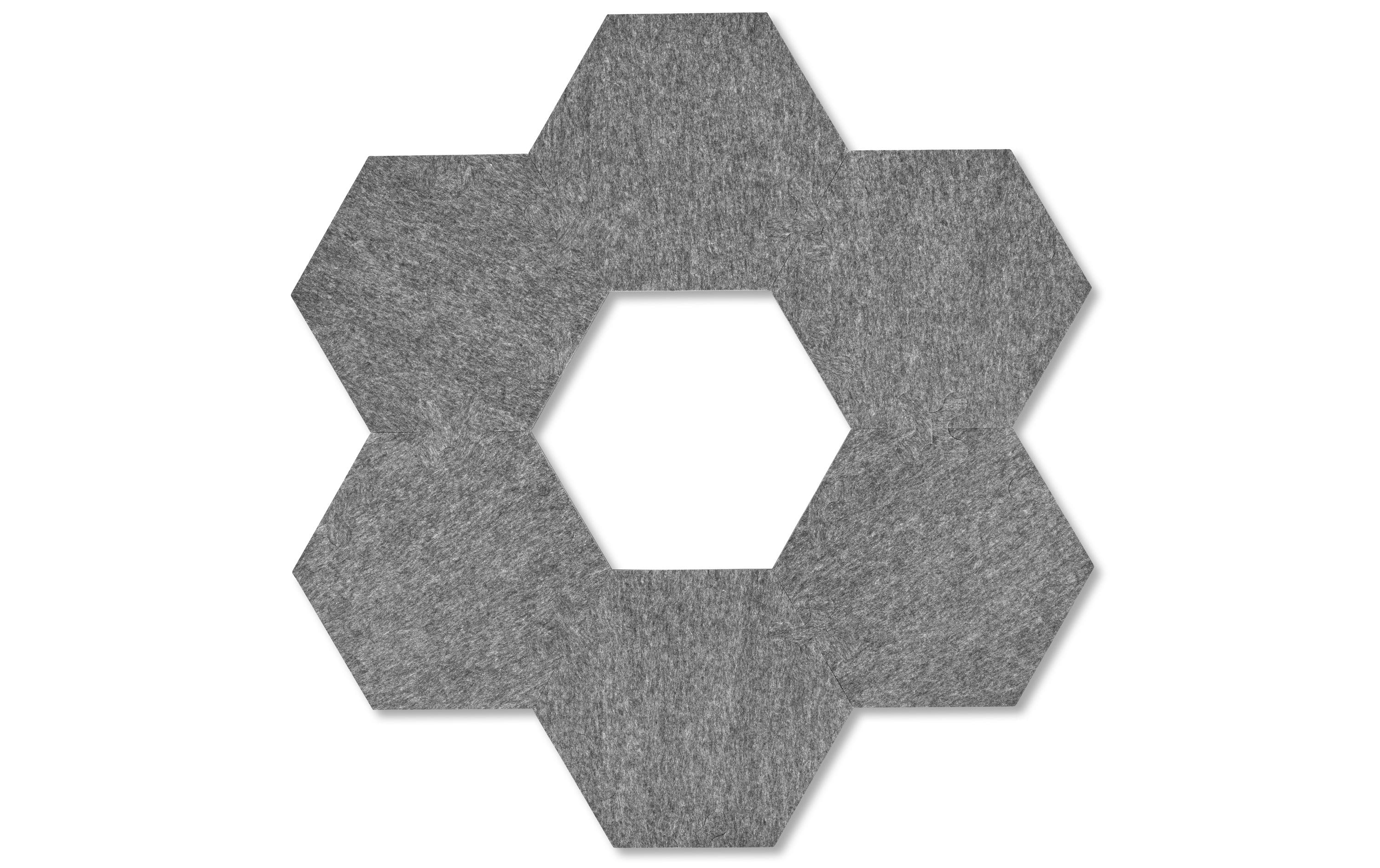 Plotony Wandfliesen Hexagon 44 x 50.5 cm Grau, 6 Platten
