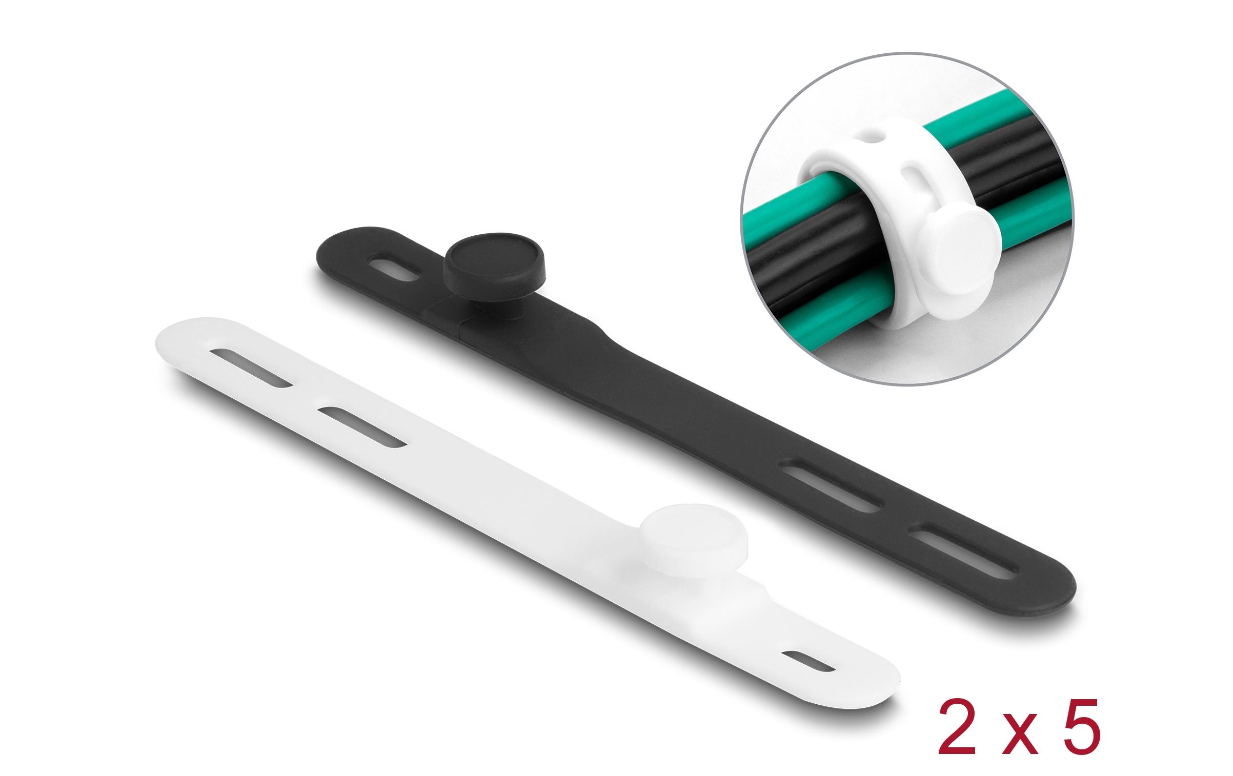 Delock Kabelbinder Schwarz/Weiss 118 mm x 12 mm 10 Stück