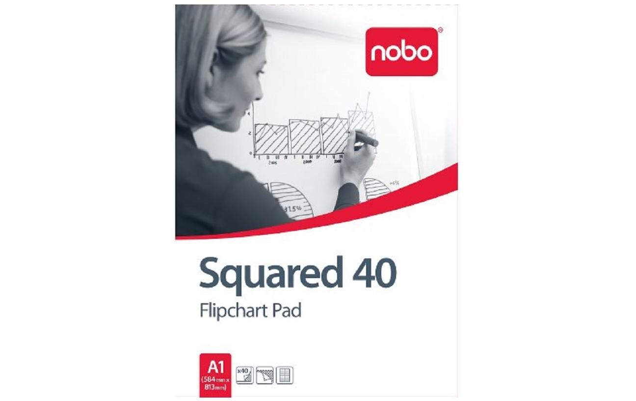 Nobo Flipchart Block 40 Blatt, kariert, 58 x 81 cm Weiss 1 Stück