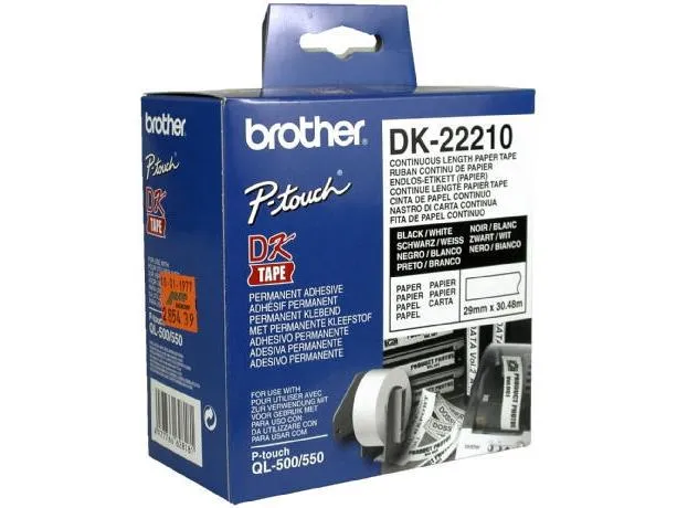 Brother Etikettenrolle DK-22210 Thermo Direct 29 mm x 30.48 m