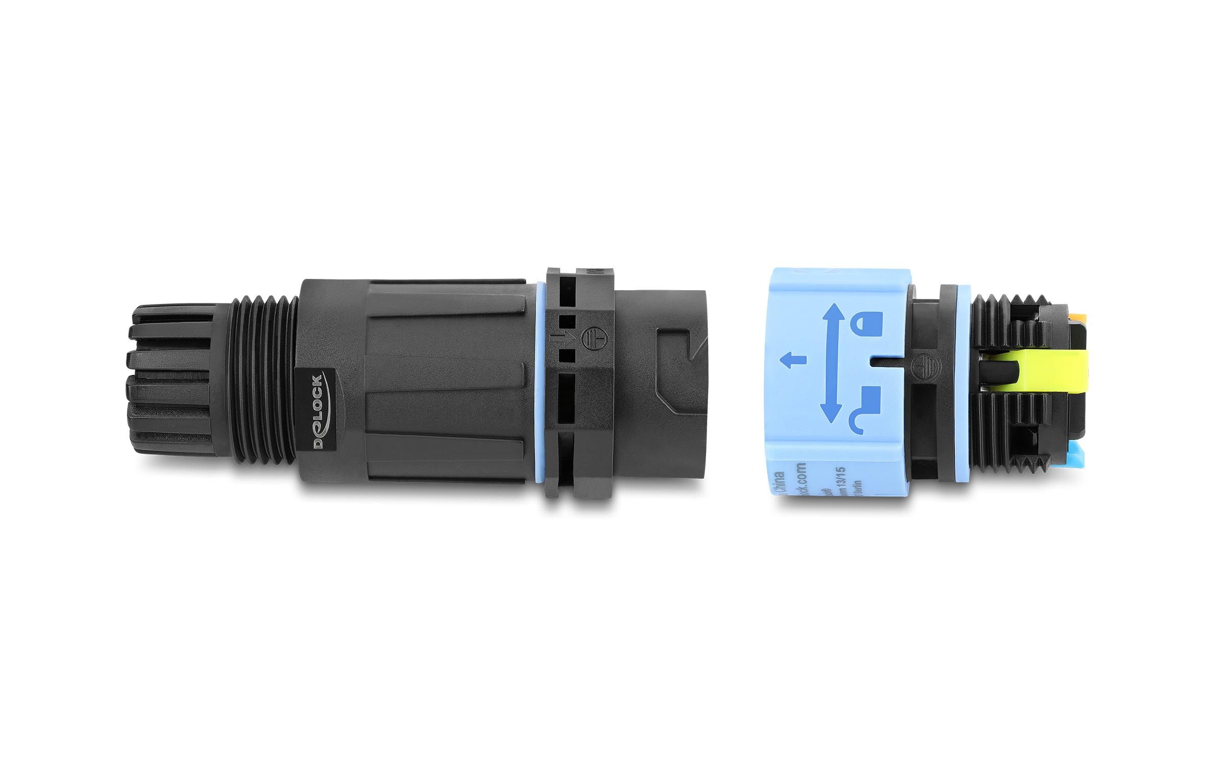 Delock Kabelverbinder 3 Pin IP68 wasserdicht PA66 Schwarz