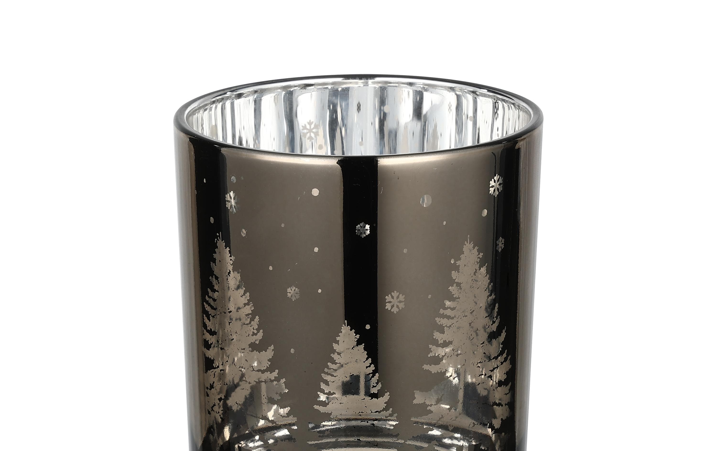 EGLO Teelichthalter Windlicht Christmas Lukut 10 cm Braun, Glas