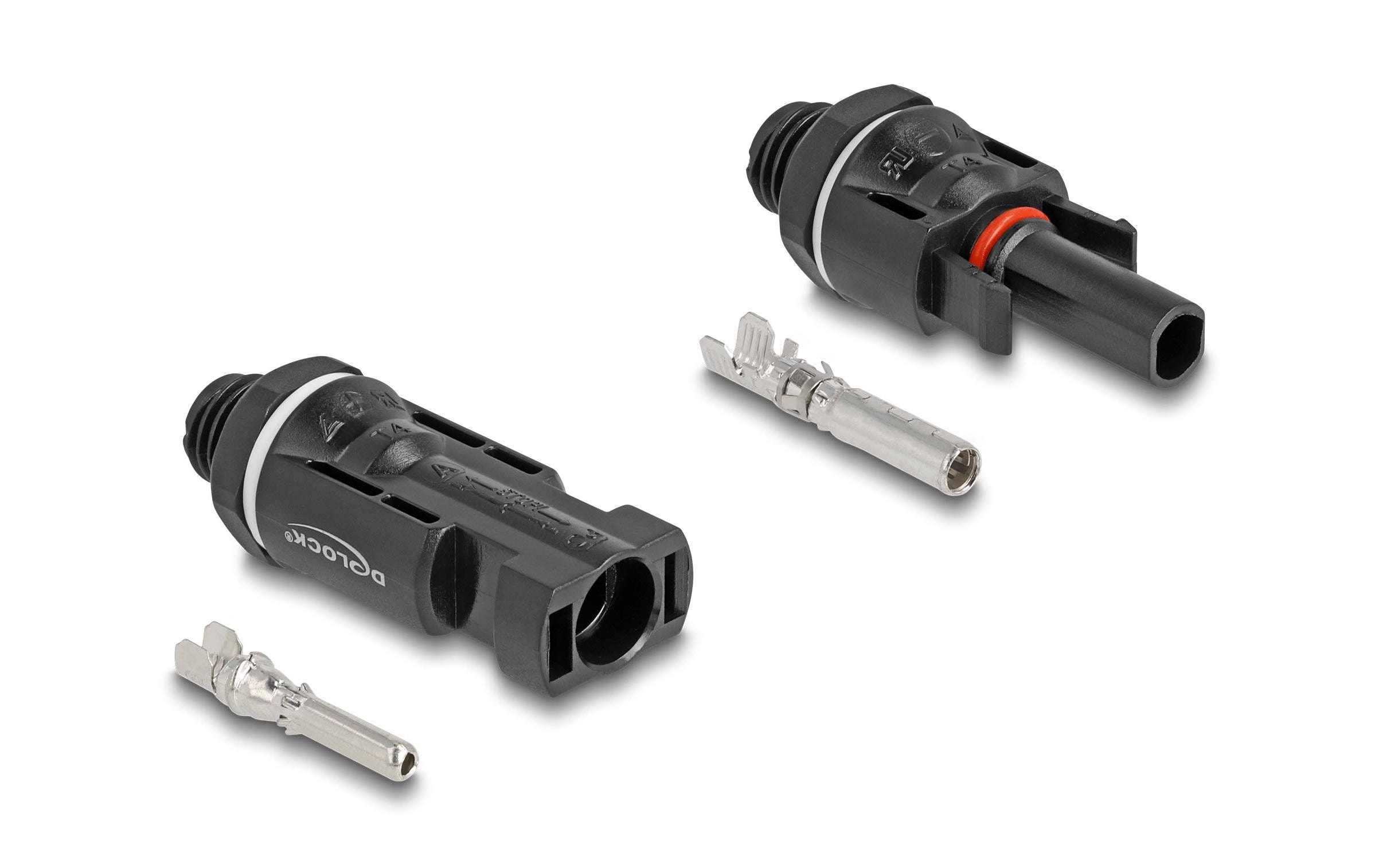 Delock DL4 Solar Konnektor zum Crimpen Stecker und Buchse, 2 Stück