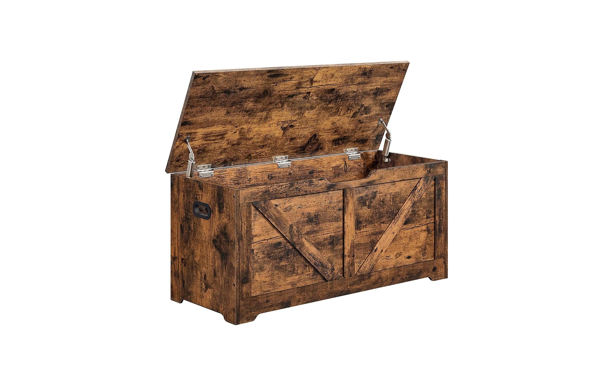 VASAGLE Sitztruhe 100 x 40 x 46 cm, Vintagebraun