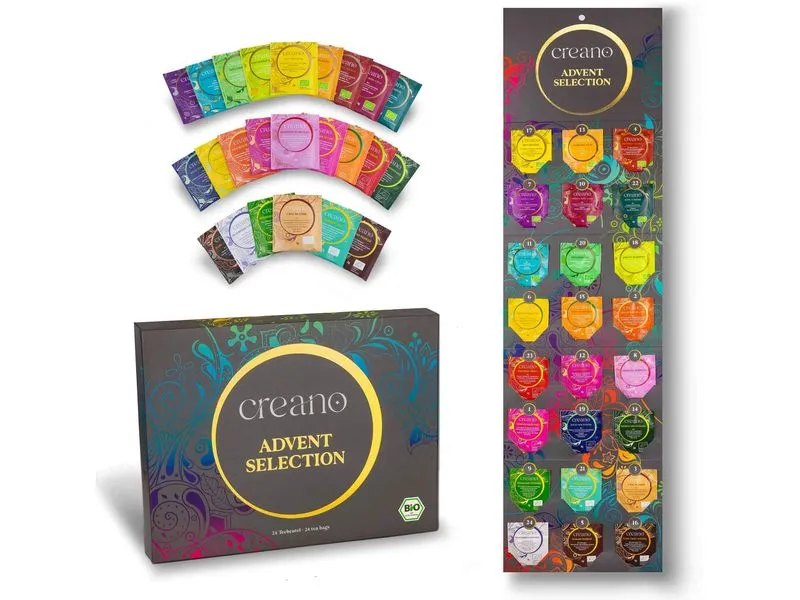 Creano Adventskalender mit 24 Bio-Teebeuteln