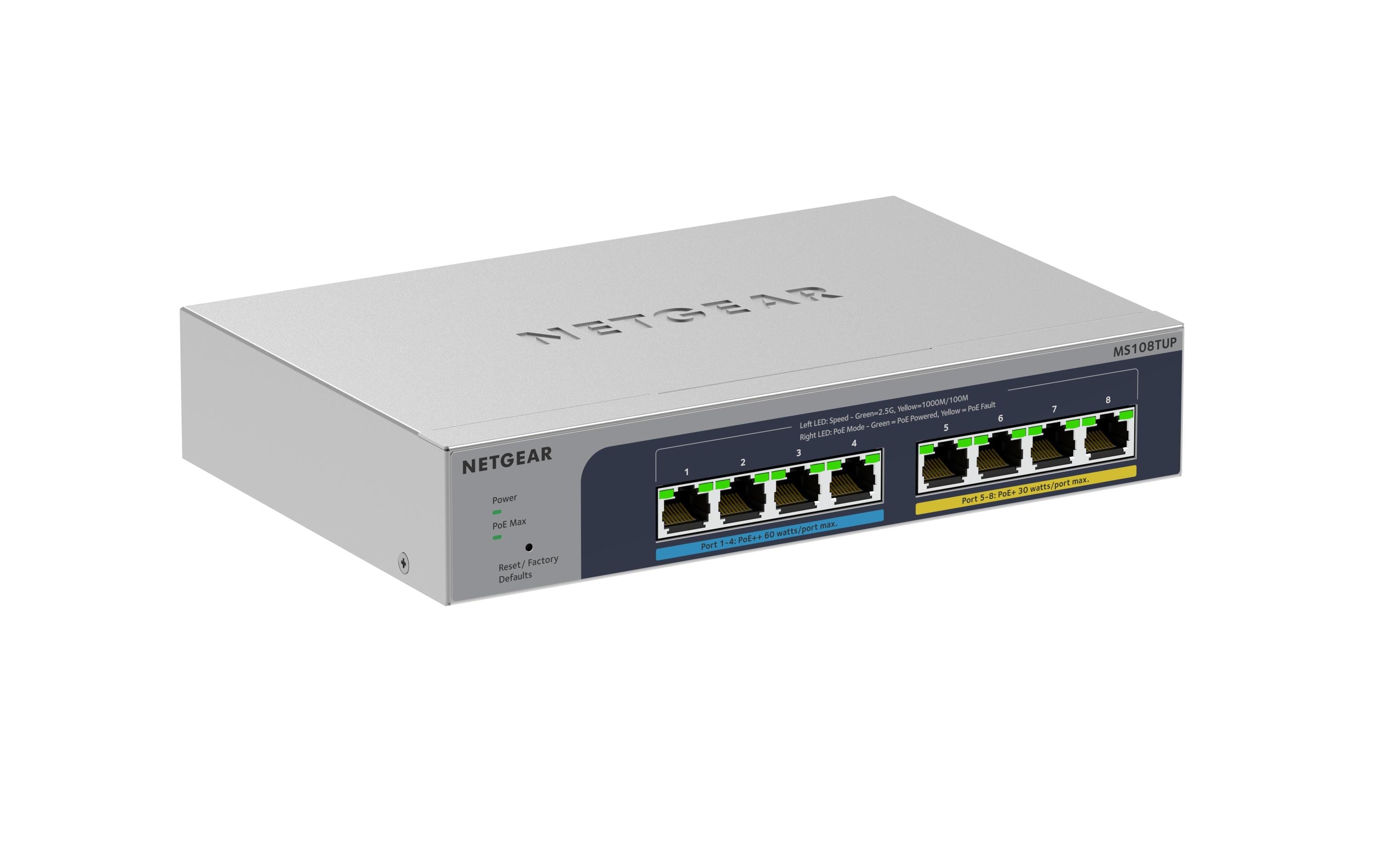 Netgear PoE++ Switch MS108TUP 8 Port Netgear PoE++ Switch MS108TUP 8 Port