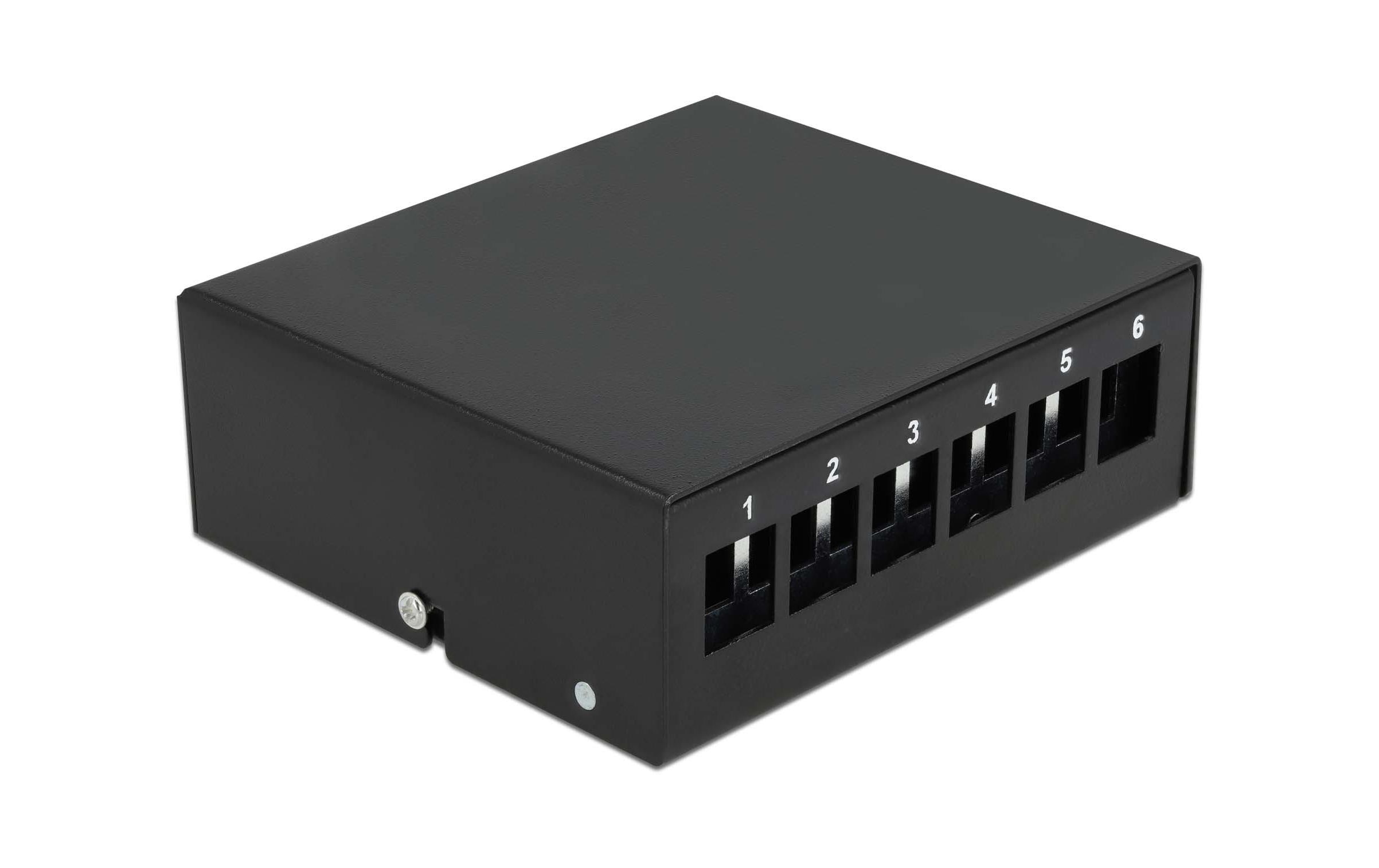 Delock Gehäuse Keystone Patchpanel 6 Port schwarz Delock Gehäuse Keystone Patchpanel 6 Port schwarz