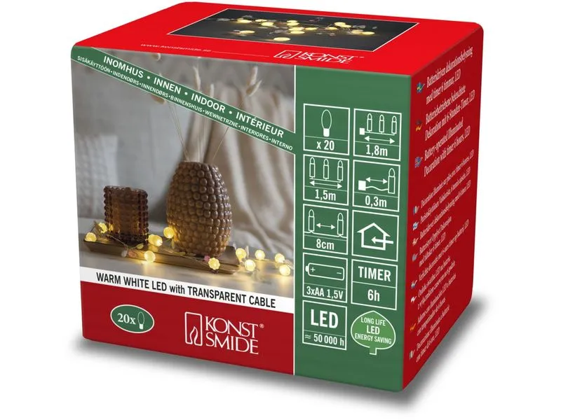 Konstsmide LED Lichterkette Blätter/Beeren, 20 Lampen Konstsmide LED Lichterkette Blätter/Beeren, 20 Lampen