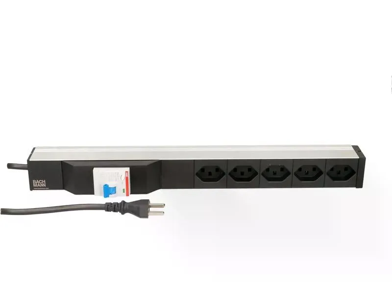 Bachmann 19 PDU 5x T23, 1HE, Fi Schalter, Schwarz Bachmann 19 PDU 5x T23, 1HE, Fi Schalter, Schwarz
