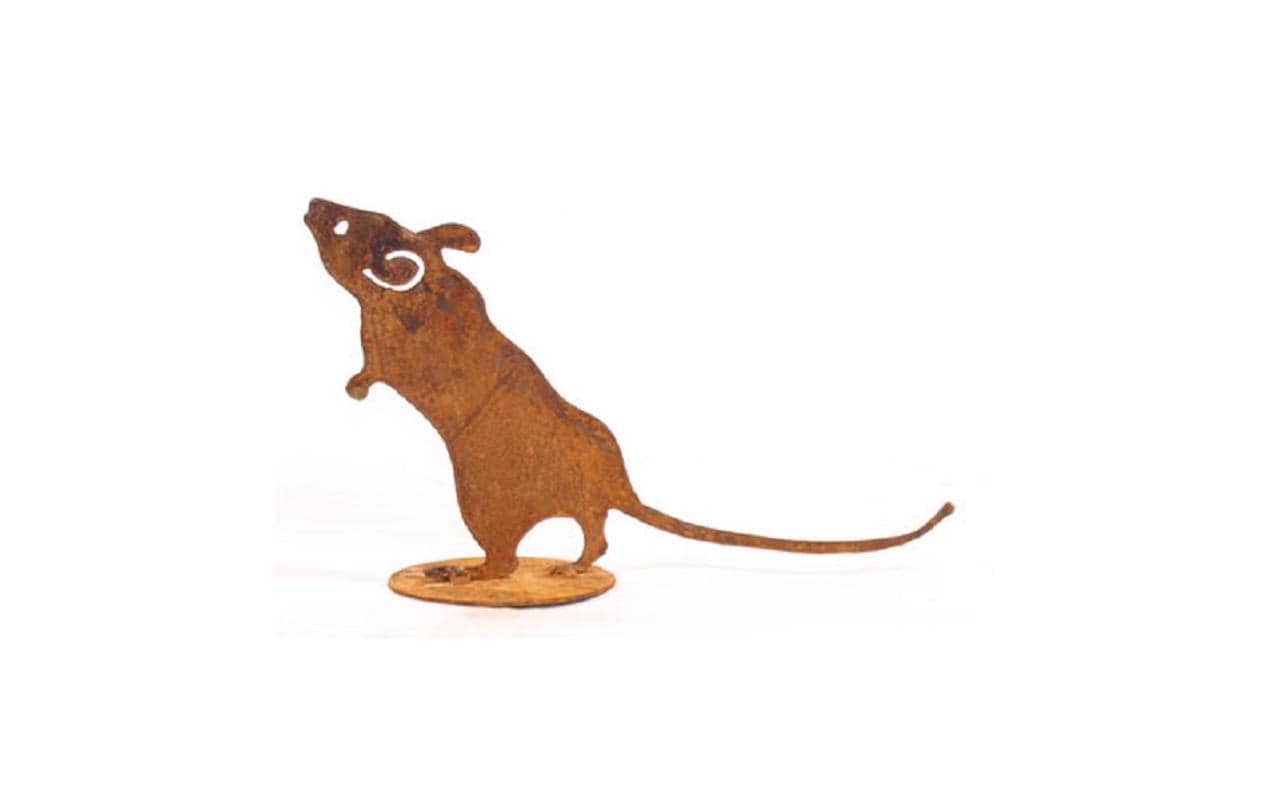 Ambiance Dekofigur Maus auf Platte, stehend