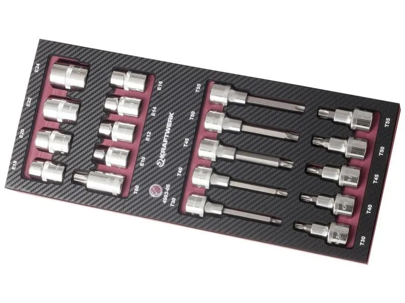 Kraftwerk Stecknuss-Set 1/2 Completo EVA3 Torx-Bit 19-teilig
