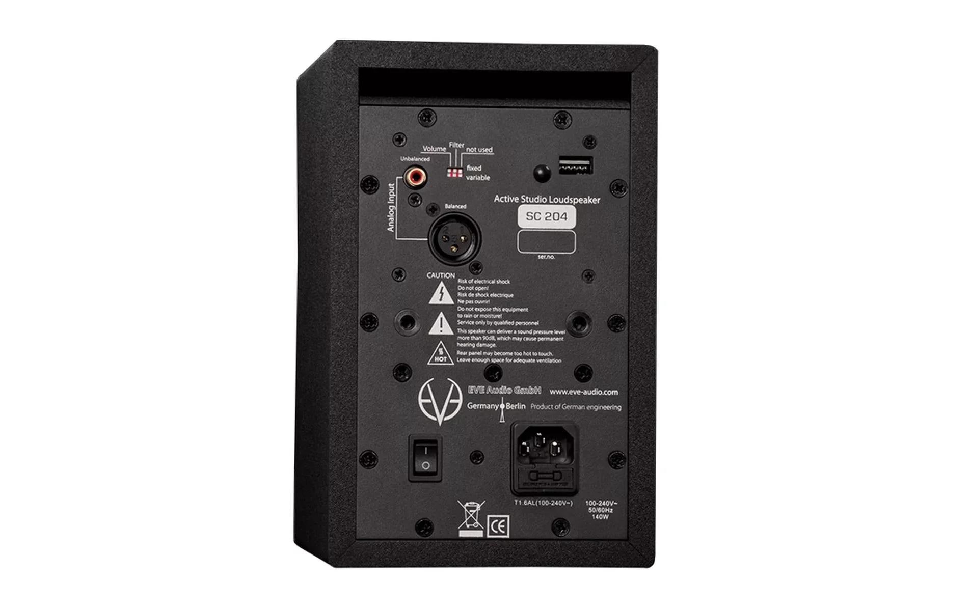 EVE Audio Studiomonitor SC204 Schwarz