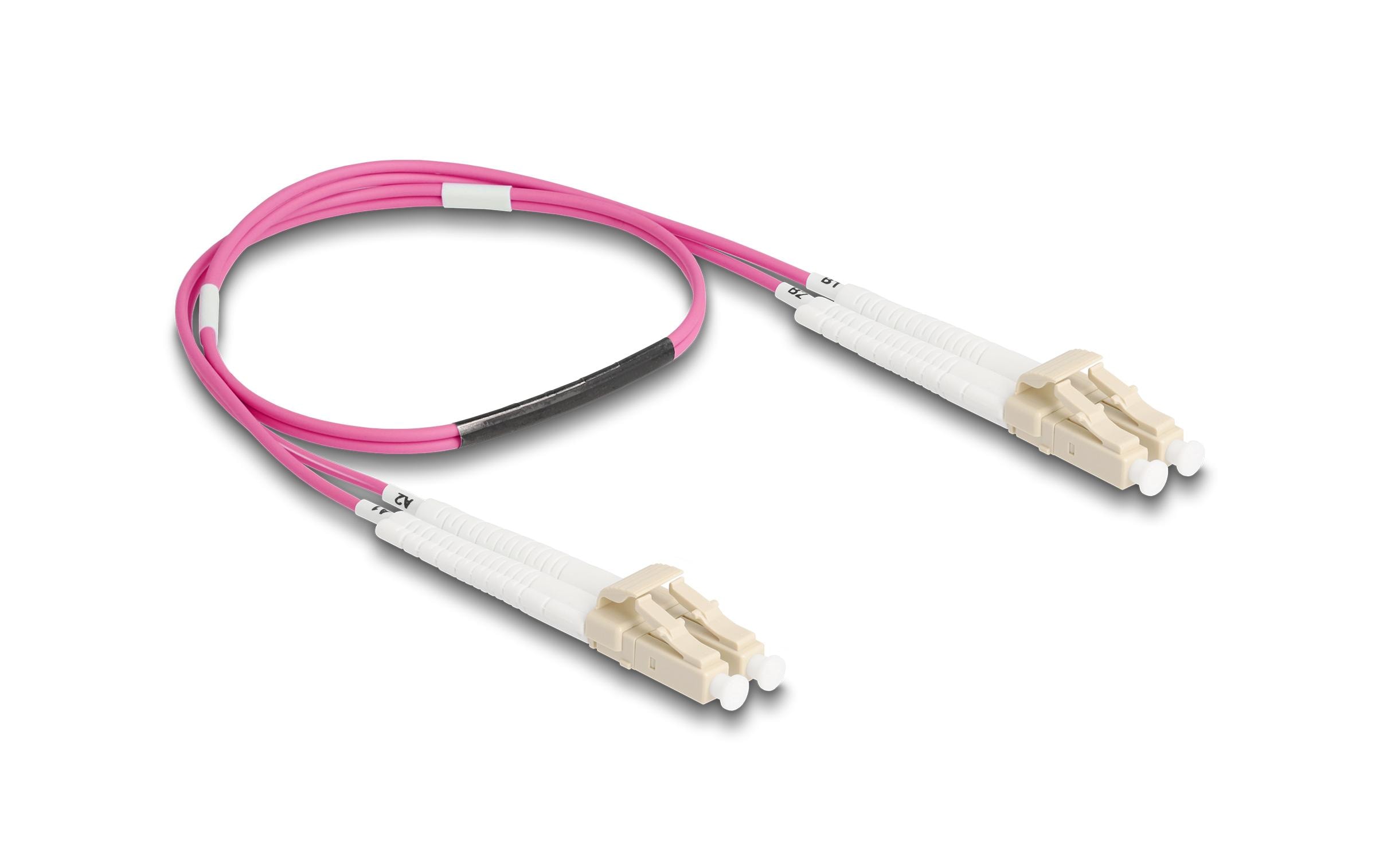 Delock LWL-Patchkabel Multimode LC – LC, OM4, Duplex, 0.5 m Delock LWL-Patchkabel Multimode LC – LC, OM4, Duplex, 0.5 m