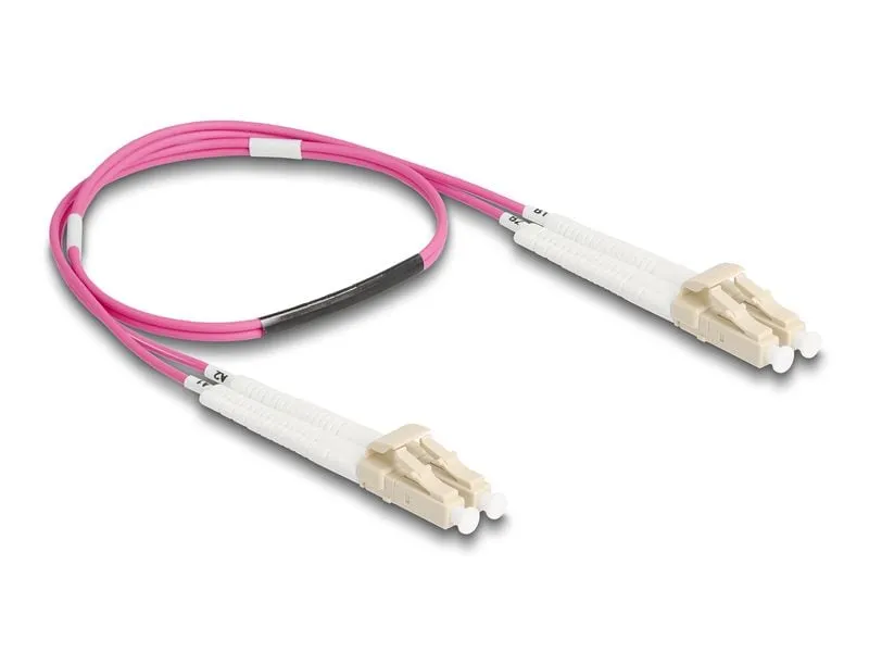 Delock LWL-Patchkabel Multimode LC – LC, OM4, Duplex, 0.5 m Delock LWL-Patchkabel Multimode LC – LC, OM4, Duplex, 0.5 m