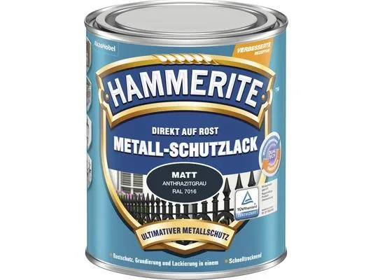 Hammerite Metall-Schutzlack Matt Anthrazitgrau, 750 ml
