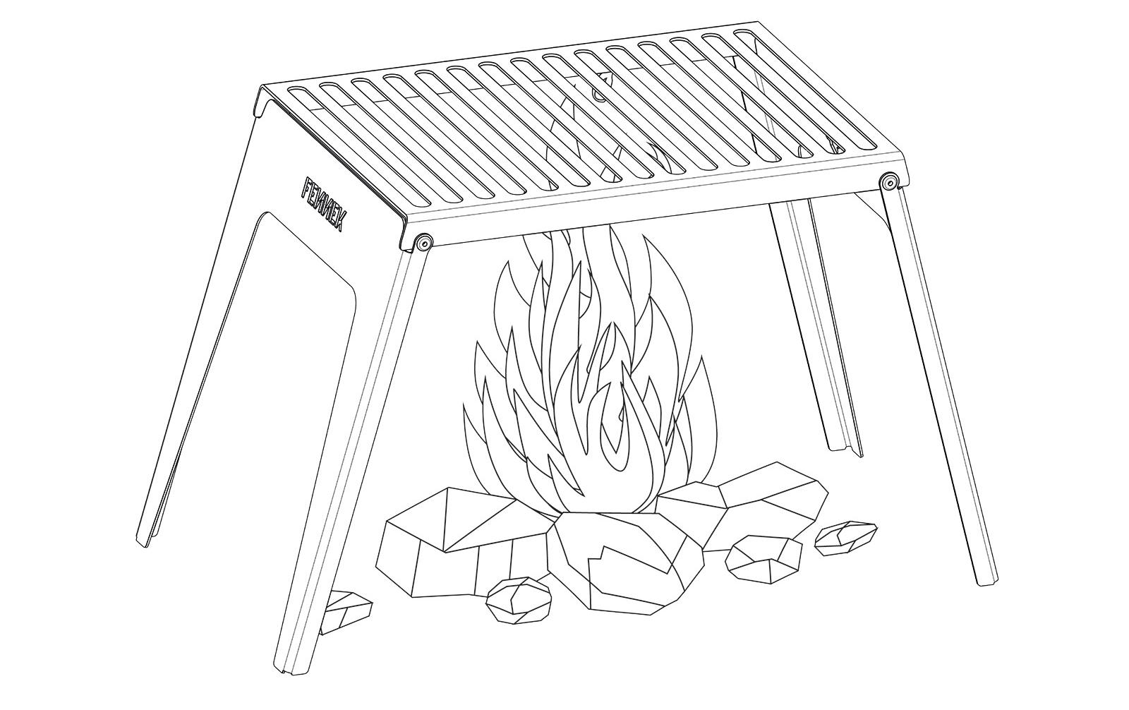 Fennek Grill Klapprost zu Hobo Premium, Edelstahl