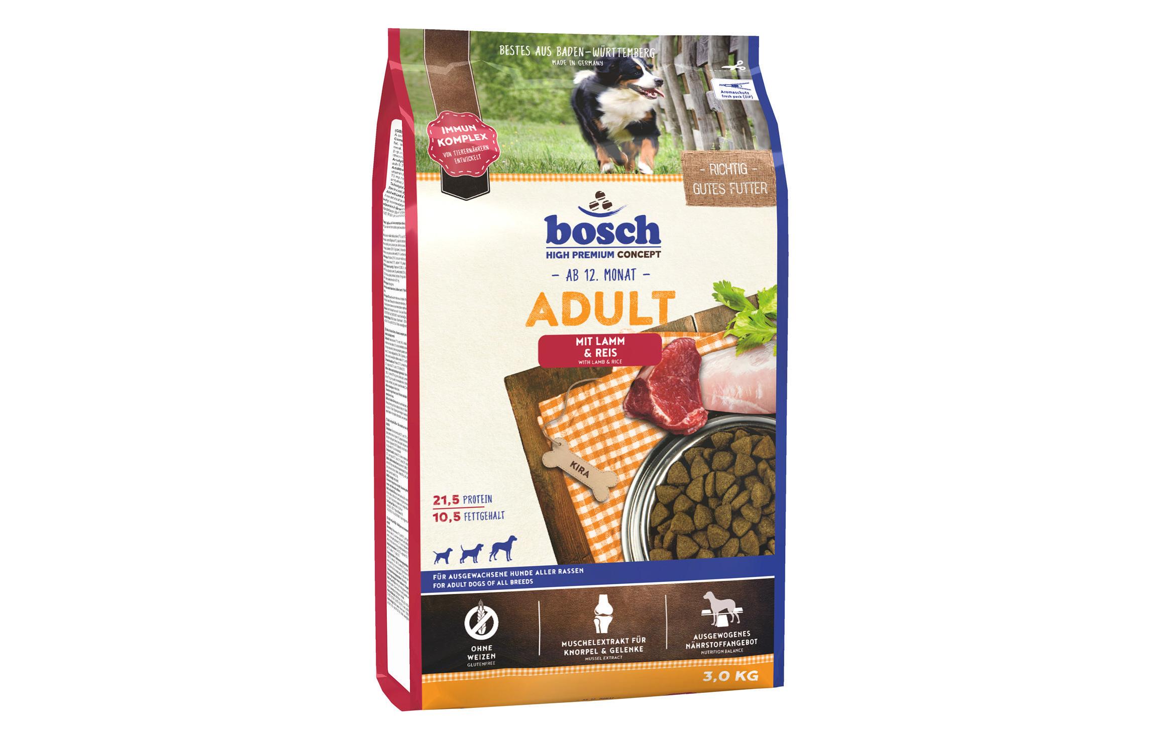 Bosch Tiernahrung Trockenfutter Adult Lamm & Reis, 3 kg