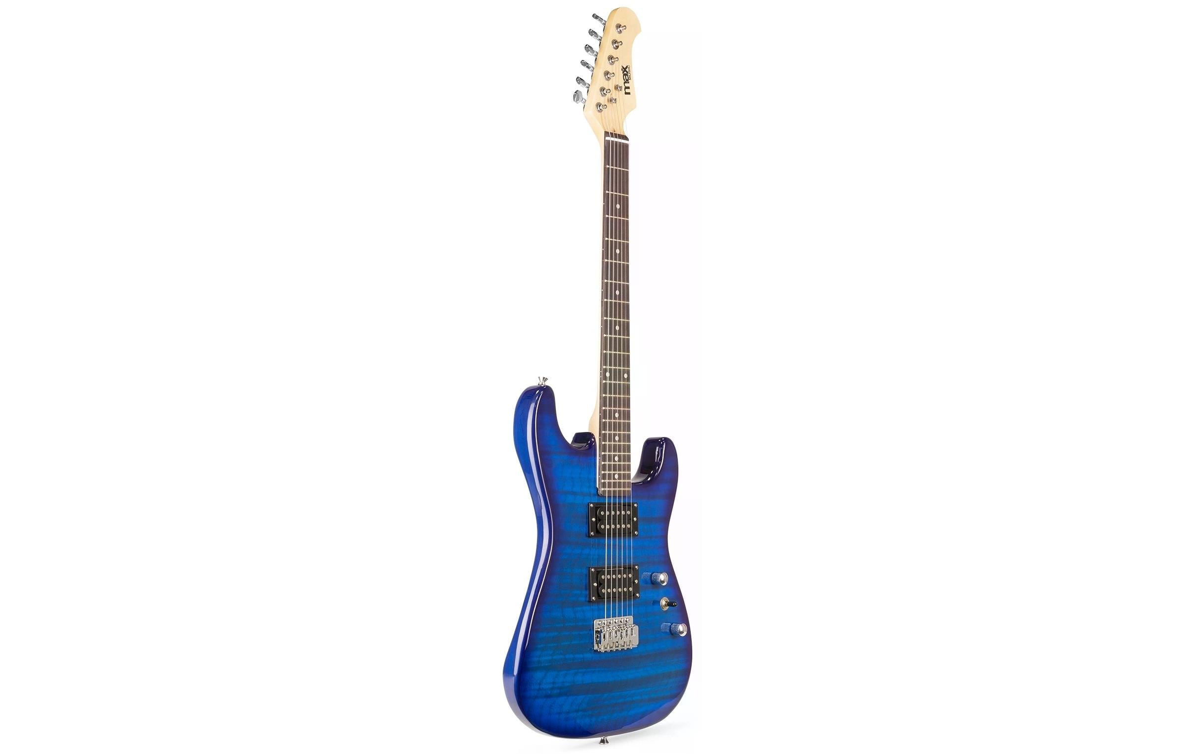 MAX E-Gitarre GigKit Quilted Style Blau