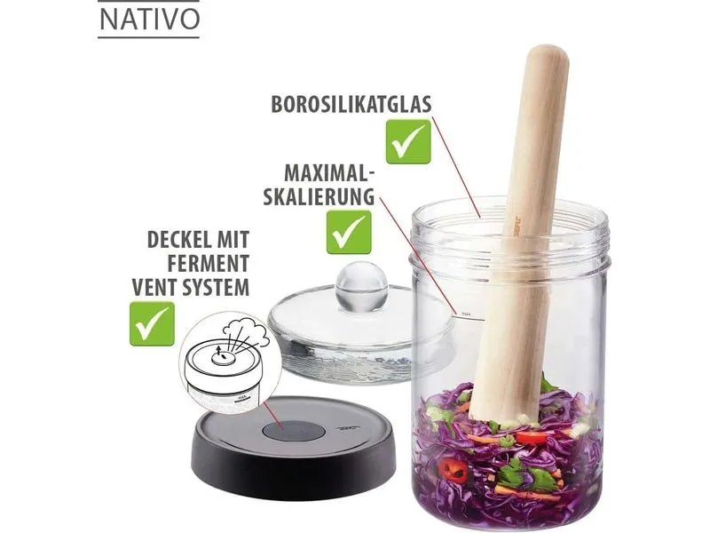 GEFU Fermentationsglas NATIVO 4-teilig, 1 L