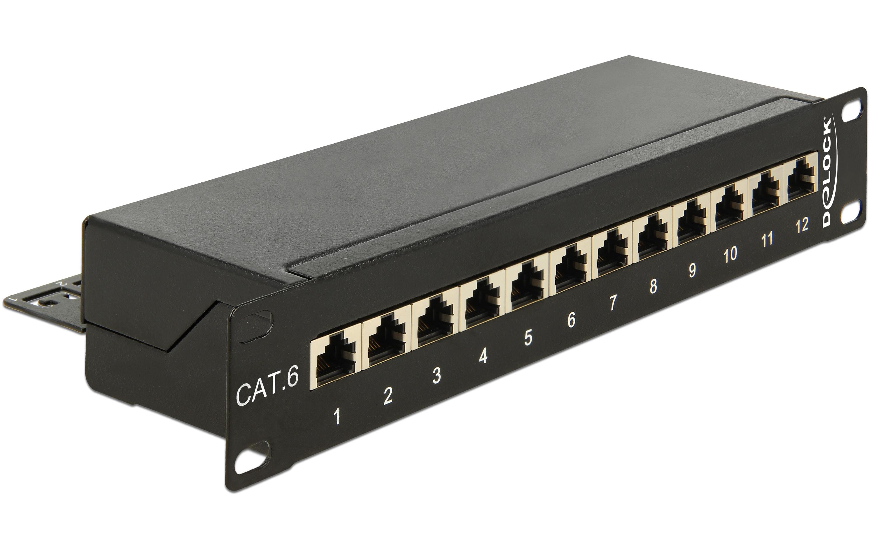 Delock Netzwerkpanel 12 Port 10 Cat.6 LSA Schwarz