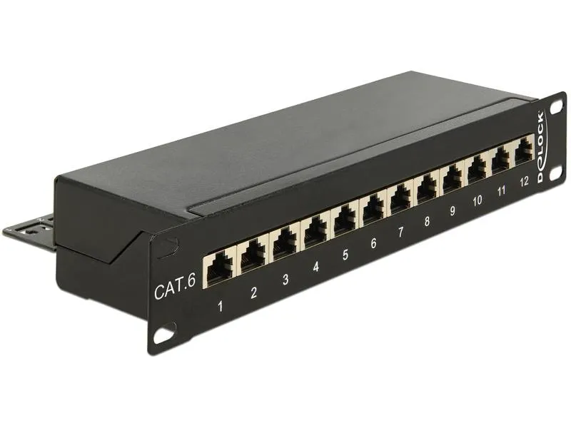 Delock Netzwerkpanel 12 Port 10 Cat.6 LSA Schwarz Delock Netzwerkpanel 12 Port 10 Cat.6 LSA Schwarz