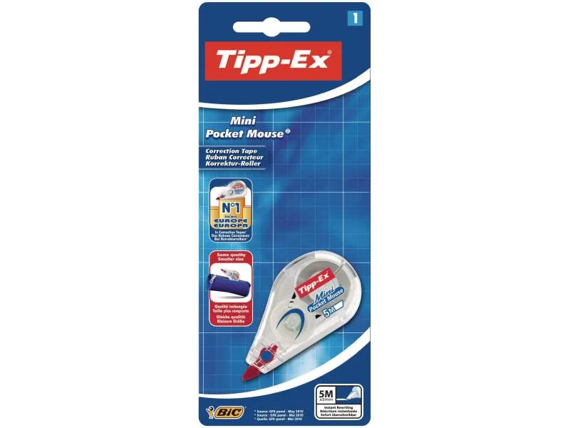 Tipp-Ex Korrekturroller Mini Pocket Mouse 6 m x 5 mm, 1 Stück Tipp-Ex Korrekturroller Mini Pocket Mouse 6 m x 5 mm, 1 Stück