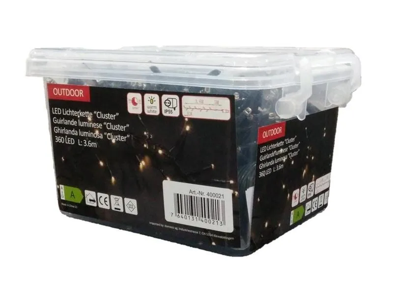 Dameco LED-Lichterkette Cluster 360 LED, 3.6 m, Outdoor Dameco LED-Lichterkette Cluster 360 LED, 3.6 m, Outdoor