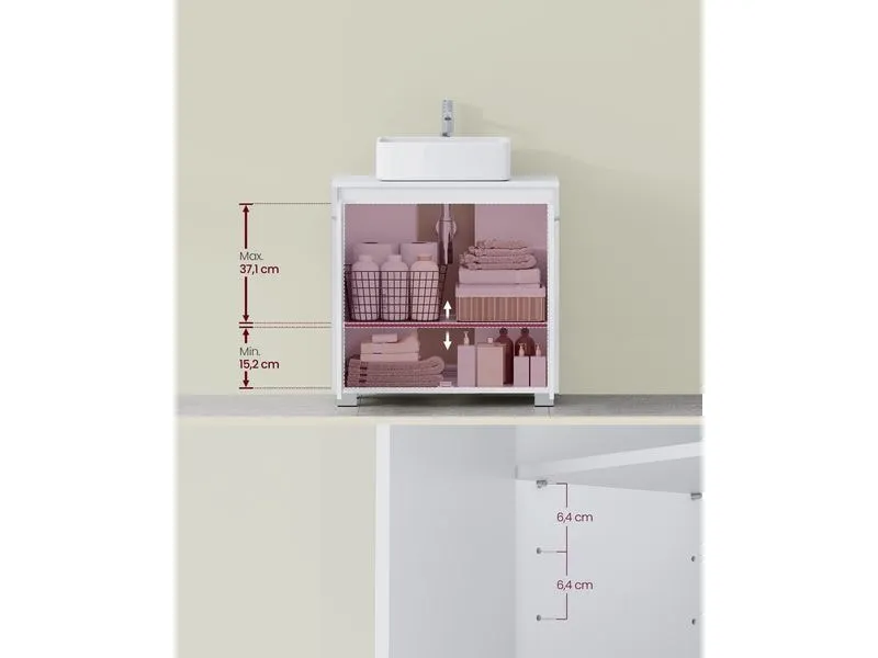 VASAGLE Waschbeckenschrank 60 x 60 cm, Weiss VASAGLE Waschbeckenschrank 60 x 60 cm, Weiss