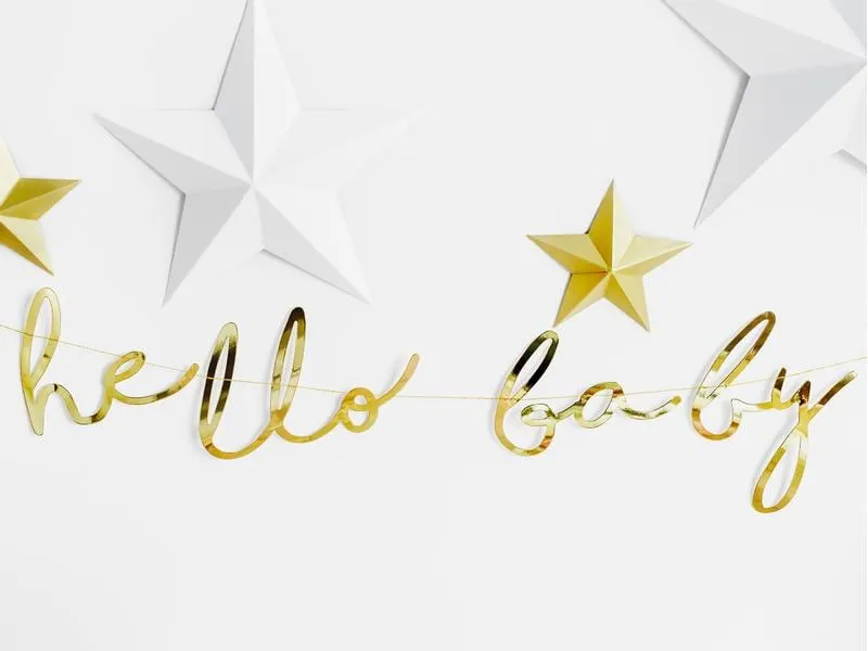 Partydeco Girlande Hello Baby 0.7 m, Gold Partydeco Girlande Hello Baby 0.7 m, Gold