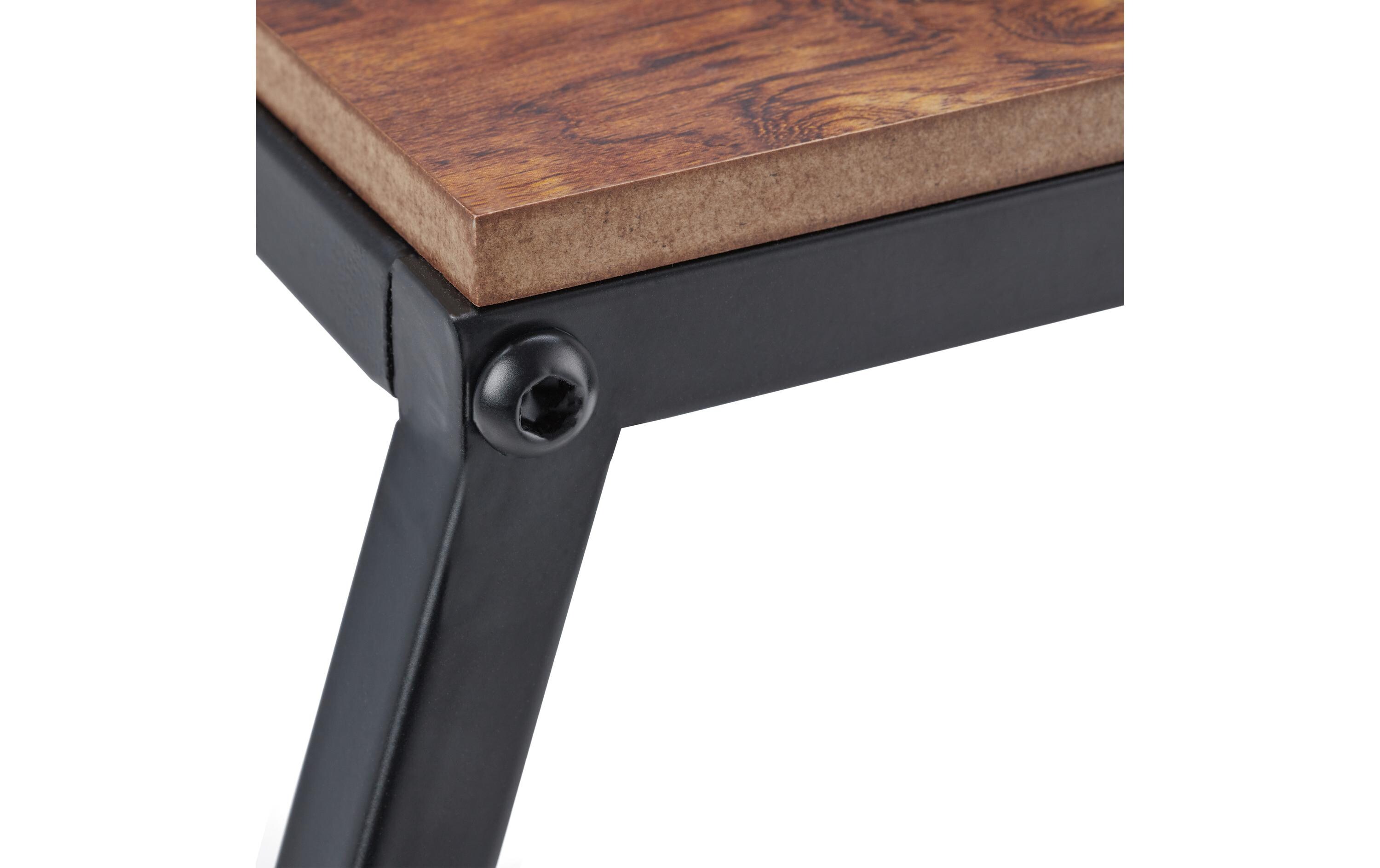 relaxdays Beistelltisch Industrial 47.5 cm x 58.5 cm, Braun/Schwarz