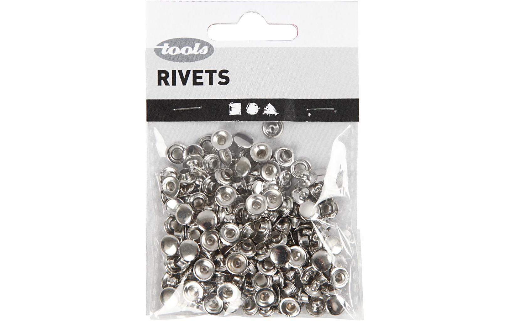 Creativ Company Hohlnieten 7 mm Silber, 50 Stück