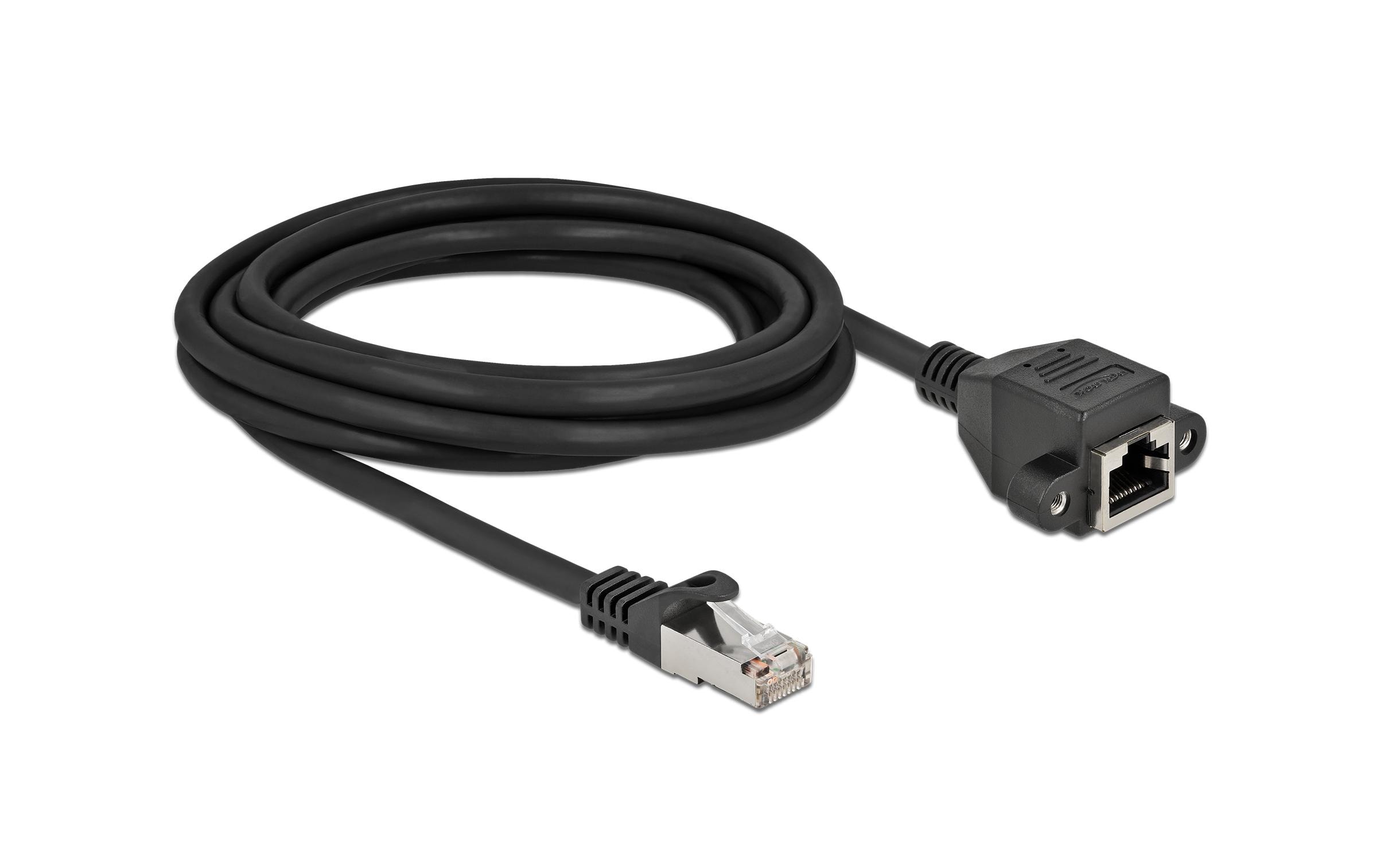 Delock Patchkabel Verlängerungskabel Cat 6A, S/FTP, 3 m, Schwarz Delock Patchkabel Verlängerungskabel Cat 6A, S/FTP, 3 m, Schwarz