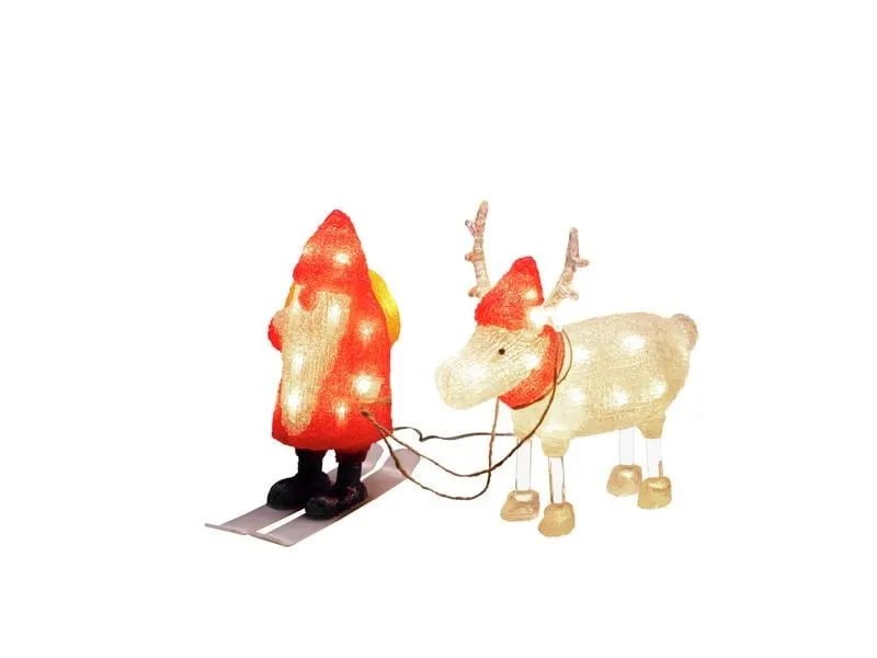 Konstsmide LED-Figur Acryl Santa mit Rentier, 40 LED Konstsmide LED-Figur Acryl Santa mit Rentier, 40 LED
