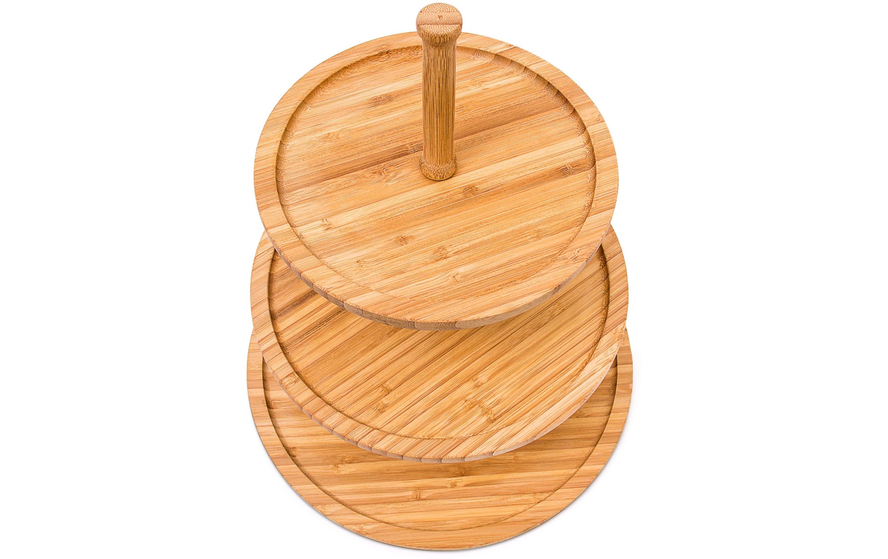 relaxdays Etagere 3-stufig, Hellbraun