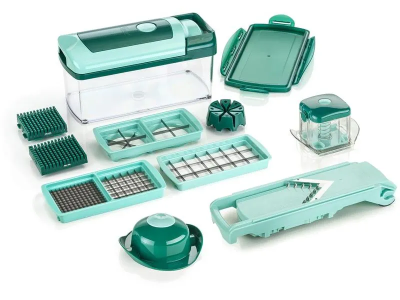 Genius Gemüseschneider Nicer Dicer Fusion + Slicer 13-teilig, Grün