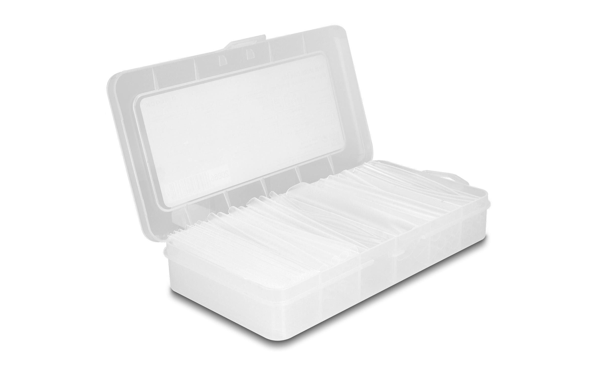 Delock Schrumpfschlauch 135-teilig Sortimentsbox, transparent Delock Schrumpfschlauch 135-teilig Sortimentsbox, transparent