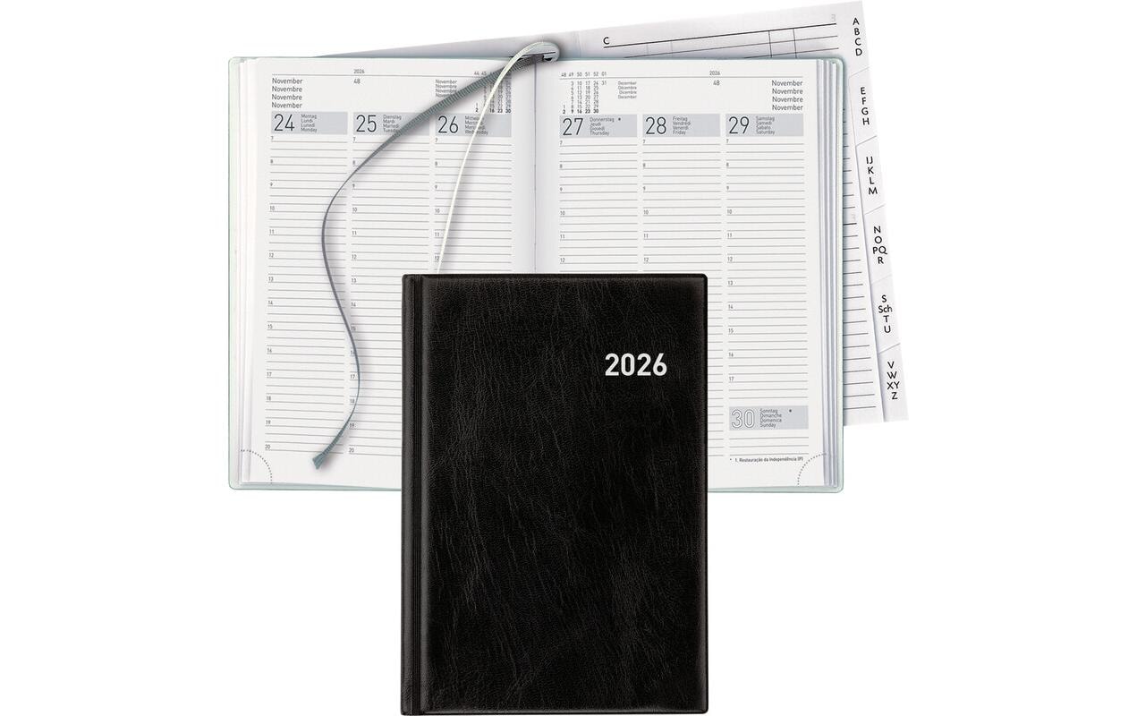 Biella Geschäftsagenda Terminia Schwarz, 14.5 x 20.5 cm