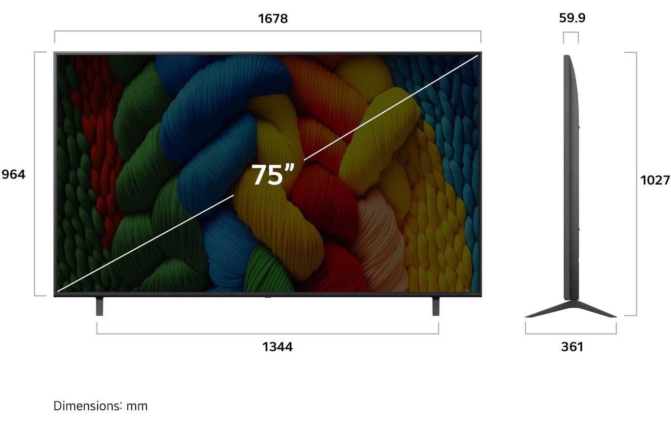 LG TV 75NANO80A6B 75, 3840 x 2160 (Ultra HD 4K), LED-LCD