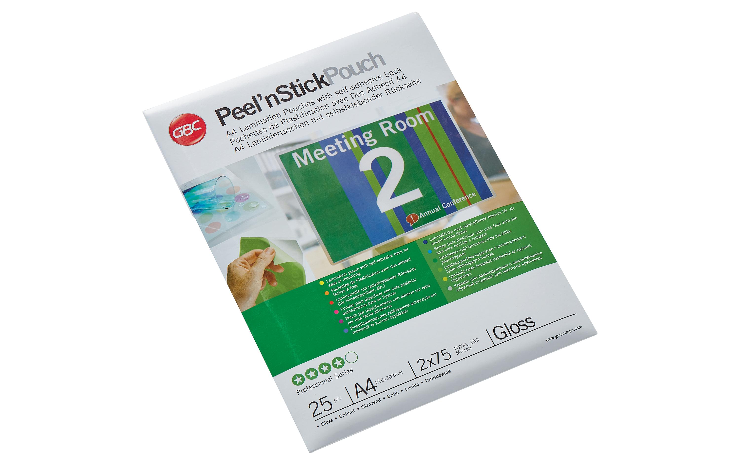 GBC Laminierfolie A4, 75 µm, 1 Stück, Glänzend; Selbstklebend GBC Laminierfolie A4, 75 µm, 1 Stück, Glänzend; Selbstklebend