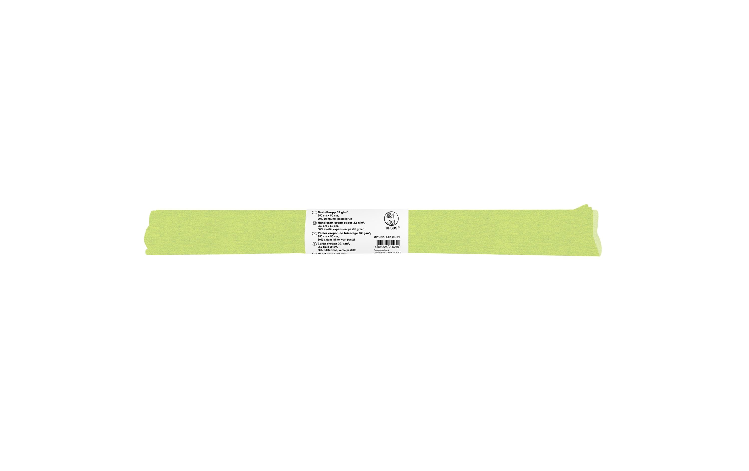 URSUS Krepppapier 50 cm x 2.5 m, 32 g/m², Pastellgrün