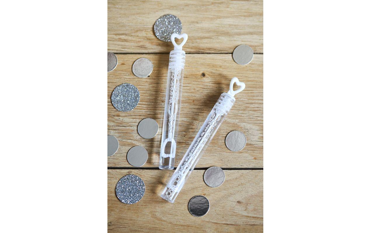 Partydeco Partyaccessoire Seifenblasen Herz, Weiss, 48 Stück