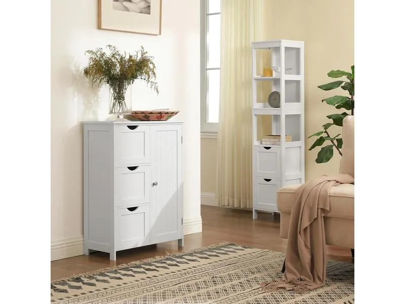 VASAGLE Kommode mit 3 Schubladen 60 x 81 cm, Weiss