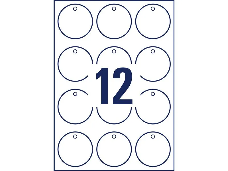 Avery Zweckform Hängeetiketten Tags 60 mm, 10 Blatt, 120 Stück Avery Zweckform Hängeetiketten Tags 60 mm, 10 Blatt, 120 Stück