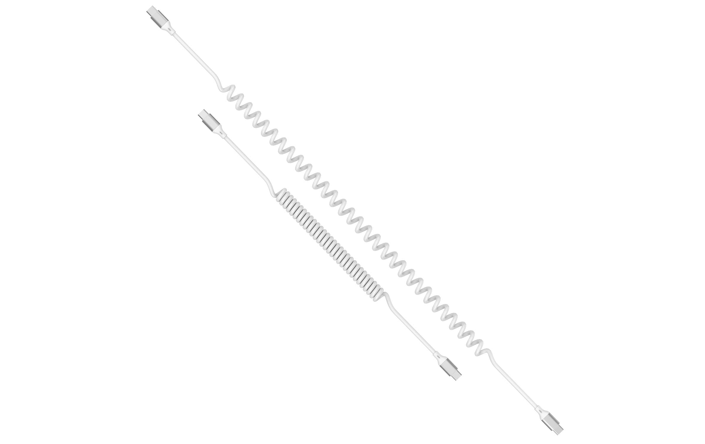 4smarts USB 2.0-Spiralkabel USB C - USB C 1.35 m Weiss