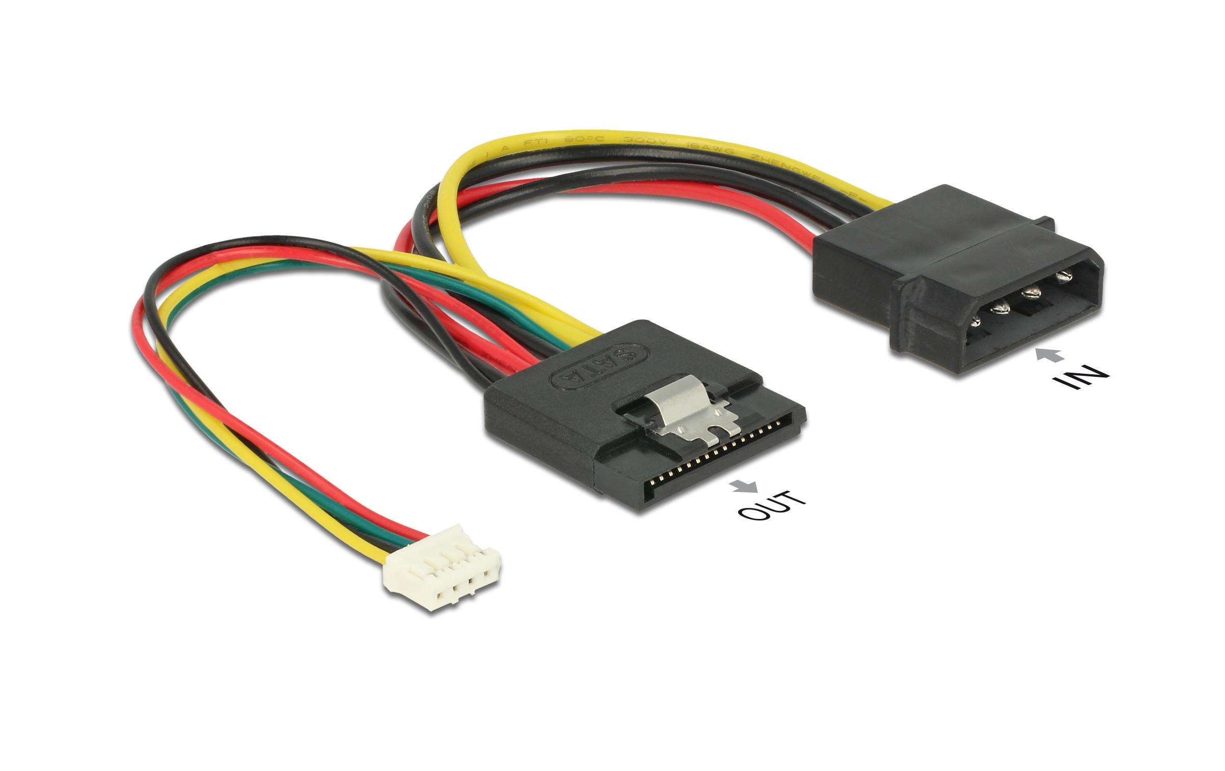 Delock Stromadapter Molex – SATA Power & 4Pin Power 15 cm Delock Stromadapter Molex – SATA Power & 4Pin Power 15 cm